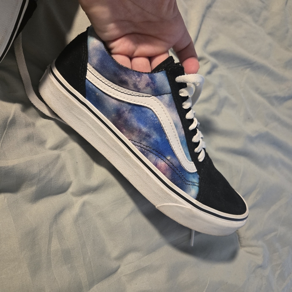Vans Black and Blue Galaxy Sneakers